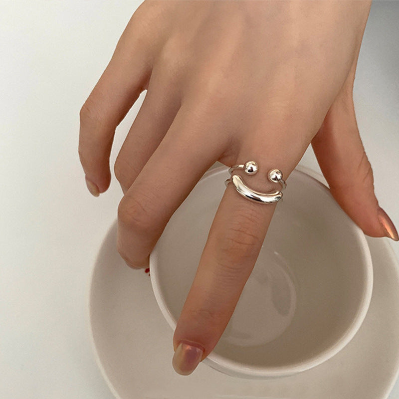 Silbernes Lächeln Verstellbarer Ring