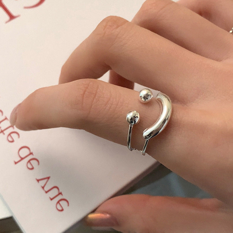 Silbernes Lächeln Verstellbarer Ring