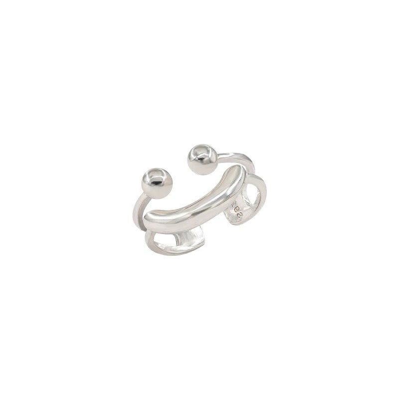 Silbernes Lächeln Verstellbarer Ring