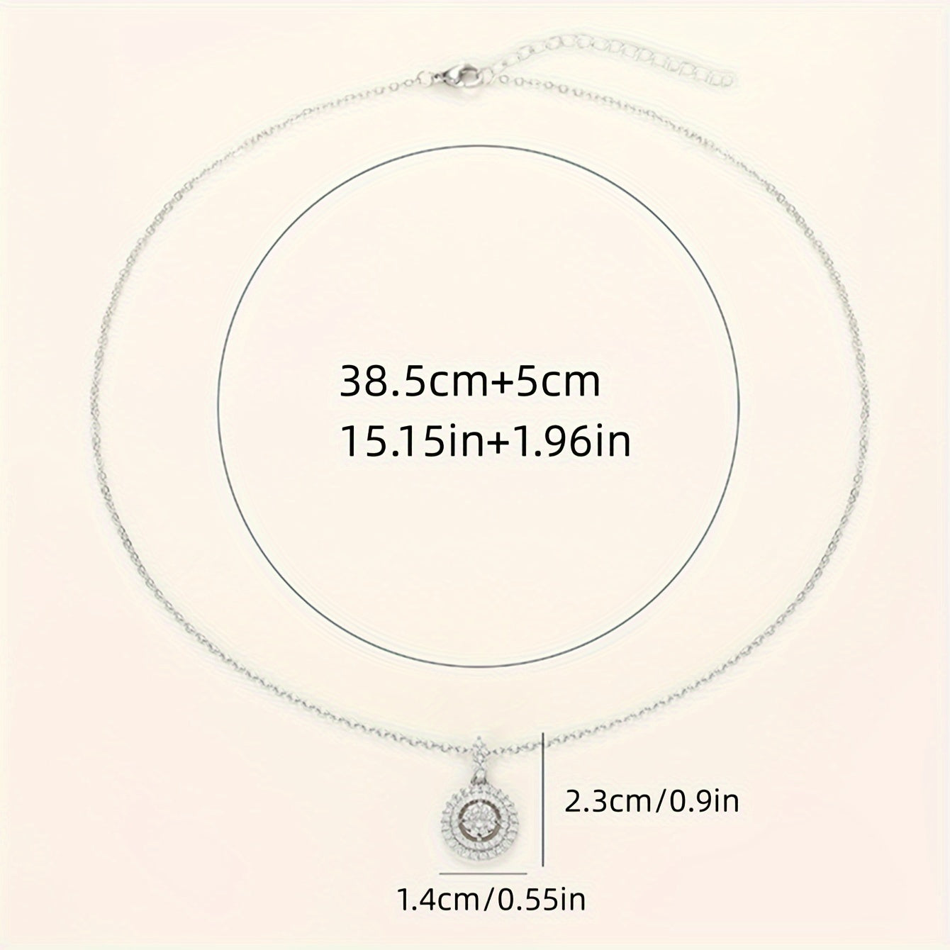 Luxuriöser glänzender runder Zirkonia-Anhänger Halskette