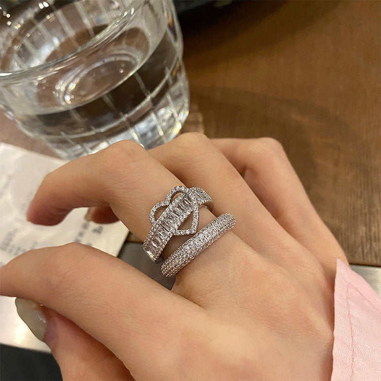 Designer Herz Zirkonia Ring