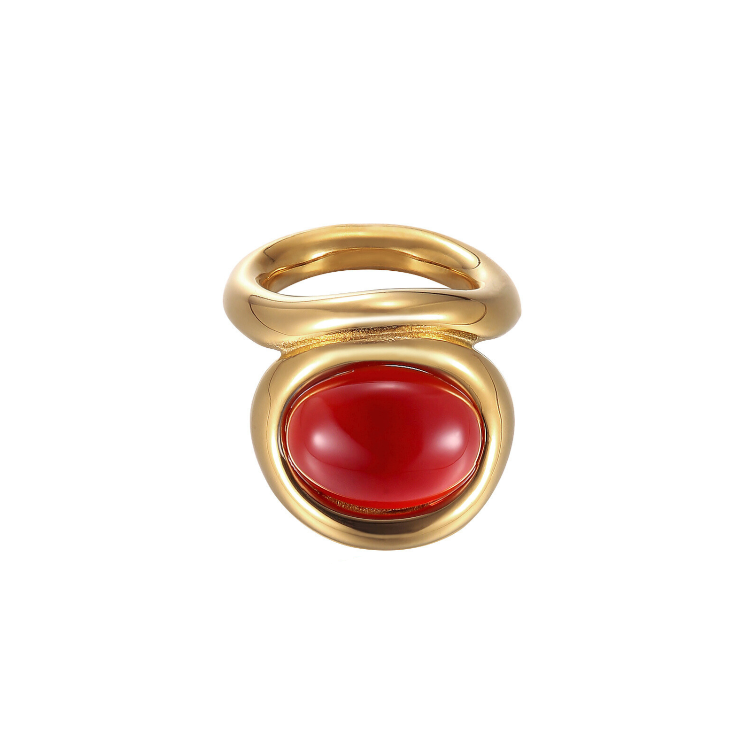 AUSDRUCKSSTARKER COCKTAILRING ROT