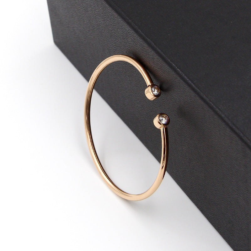 Goldarmband mit Zwillingskristallen offenes Ende