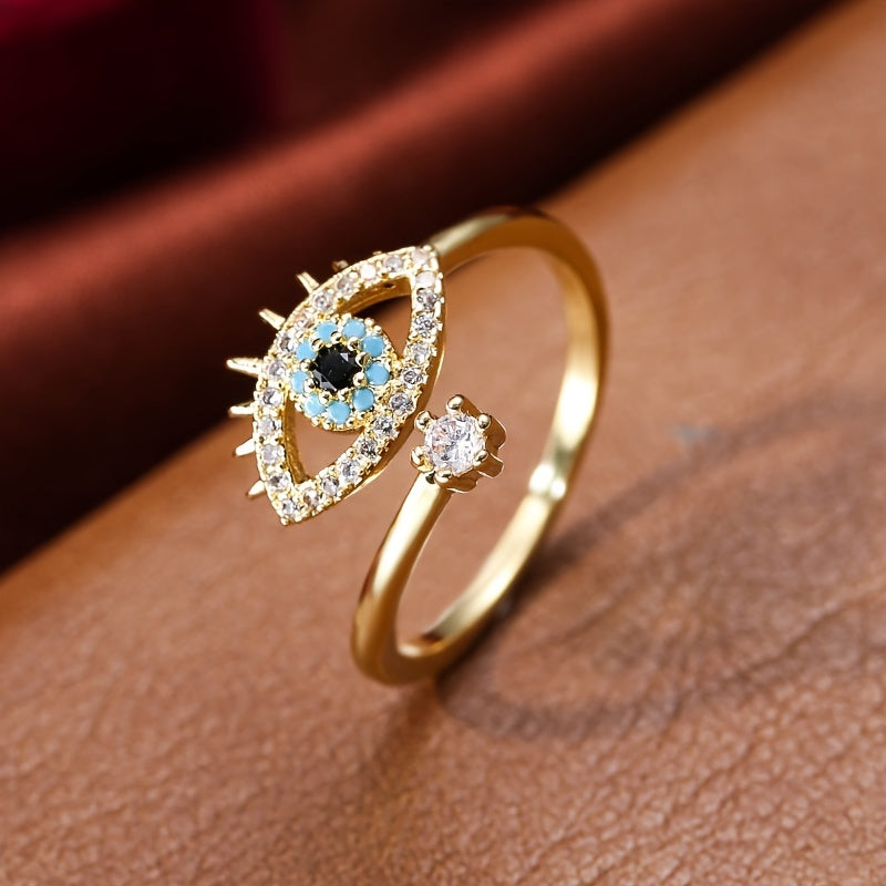 Himmelsauge Blauer Edelstein-Akzent-Ring für Glück & Stil