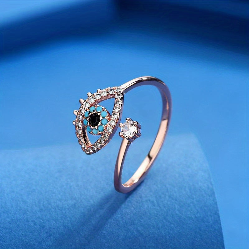 Himmelsauge Blauer Edelstein-Akzent-Ring für Glück & Stil