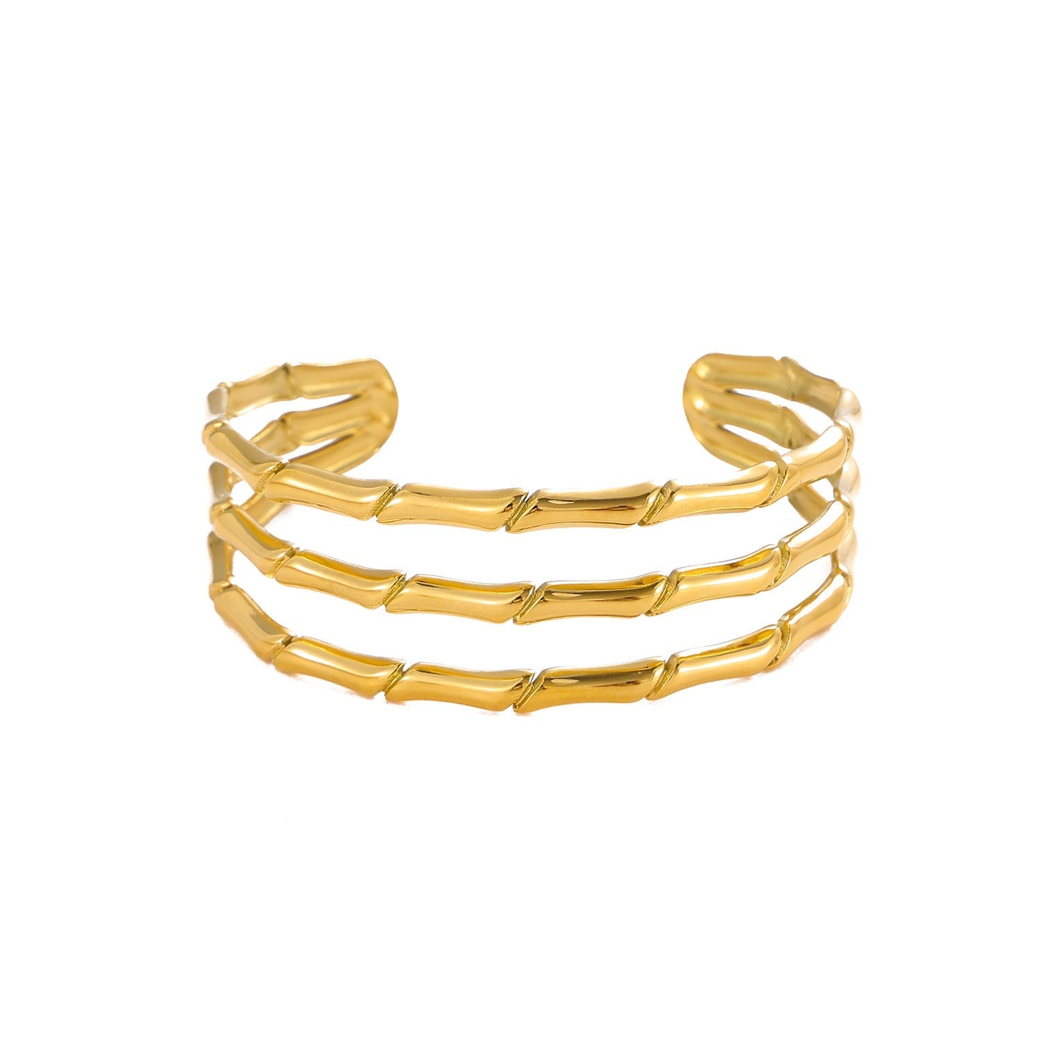 Cece C-förmiges Titan-Stahl-Armband - Gold