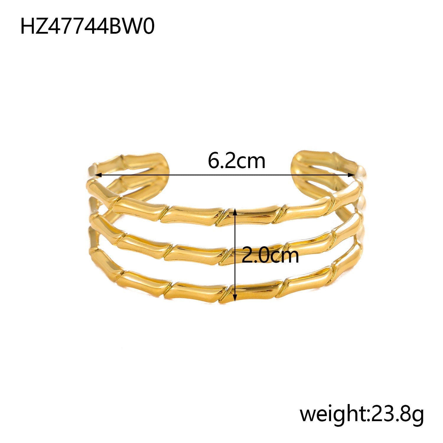 Cece C-förmiges Titan-Stahl-Armband - Gold