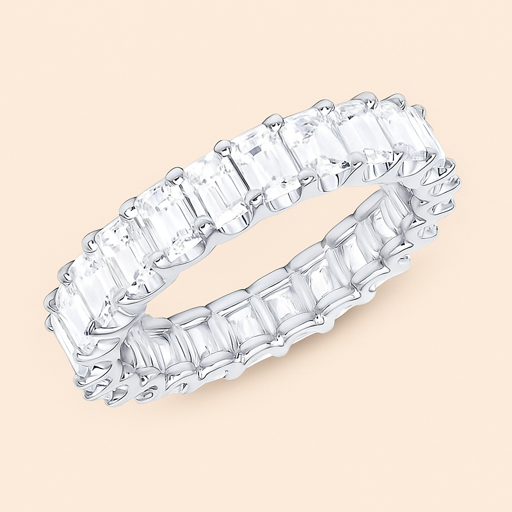 Eleganter Vollkreis Synthetischer Zirkonia Ring für Frauen