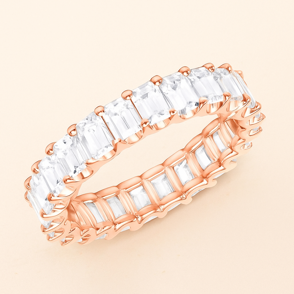 Eleganter Vollkreis Synthetischer Zirkonia Ring für Frauen