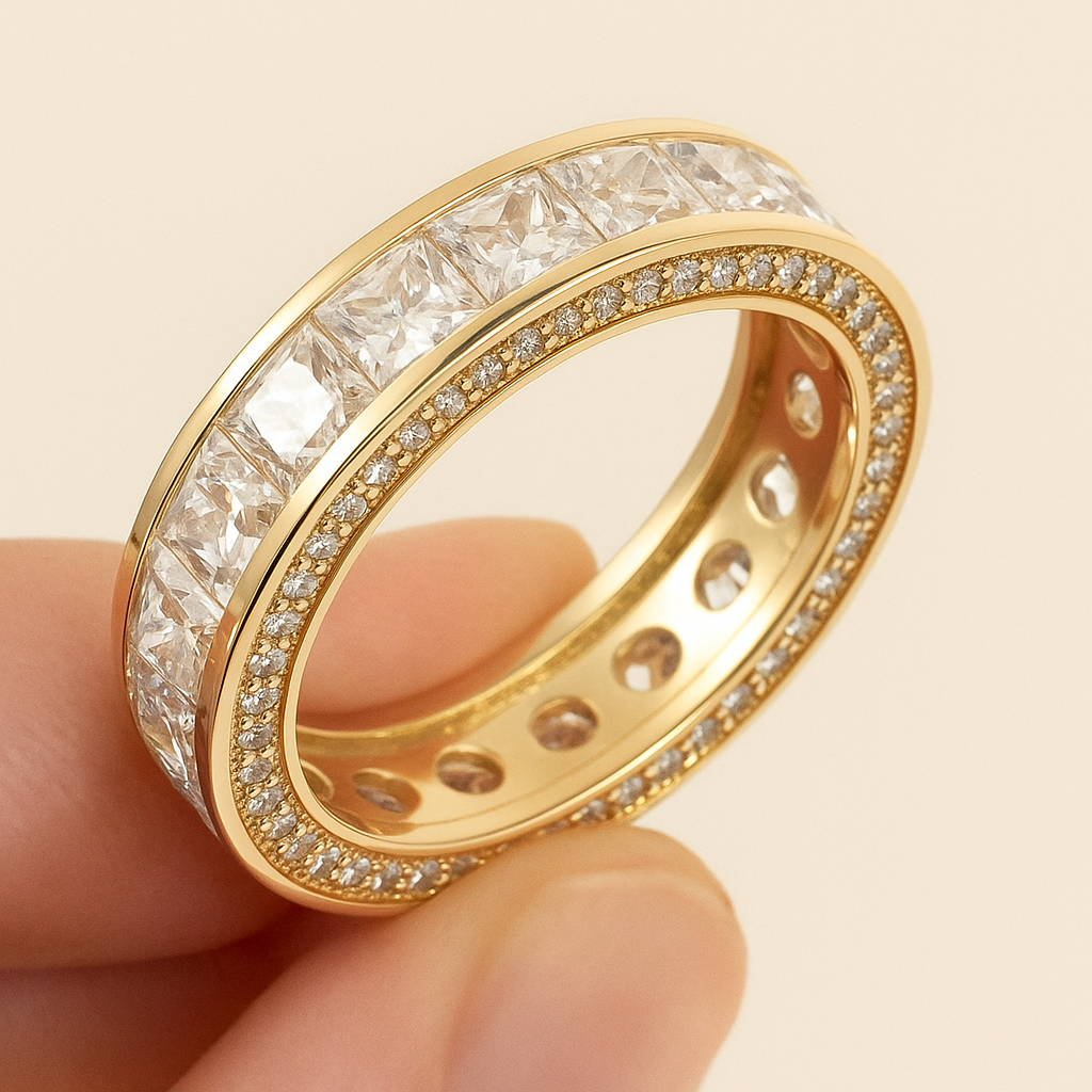 Eternal Wide Band Ring für Frauen - Cubic Zirkoniumdioxid