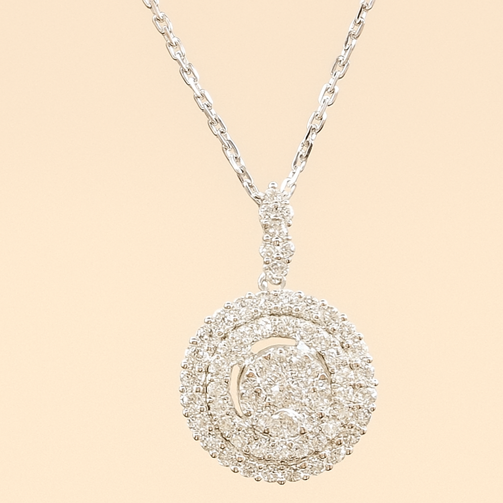 Glänzende Zirkonia Runde Anhänger-Halskette – Luxuriöser Geburtsstein-Schmuck