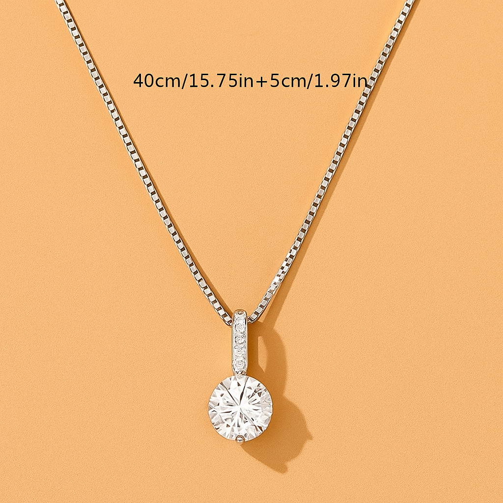 Geometrische Strass-Anhänger-Halskette – Schlüsselbeinkette für Frauen