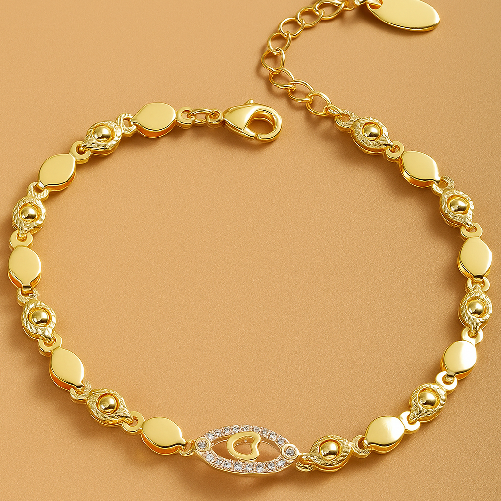 Cubic Zirconia Herz & Blatt Armband für Frauen