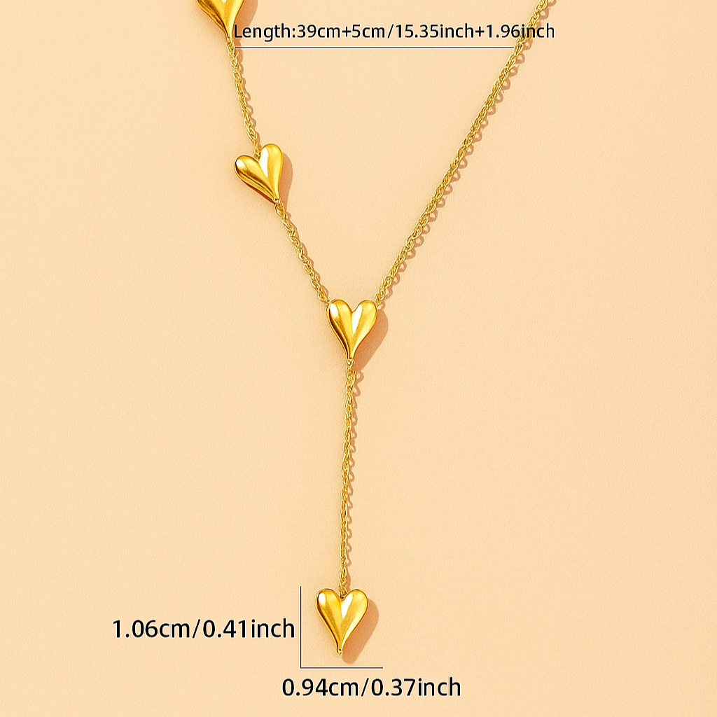 3-Lagen-Herz-Anhänger-Halskette - Elegant für Frauen