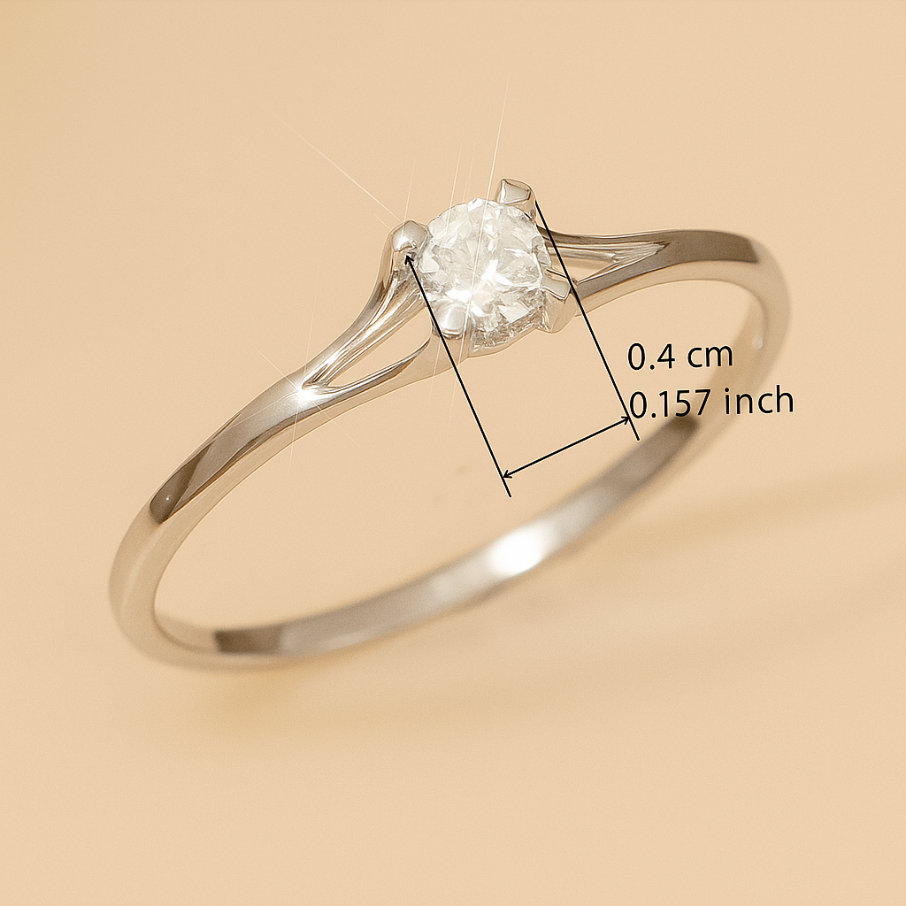 4-Stein Zirkonia Verlobung Elegantes dünnes Band für Frauen