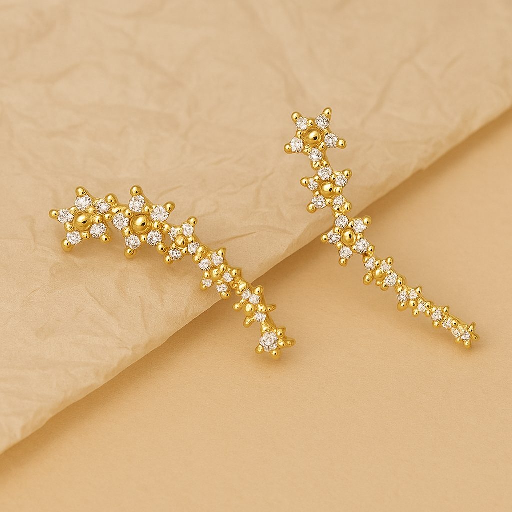 Elegante florale Strass-Ohrstecker