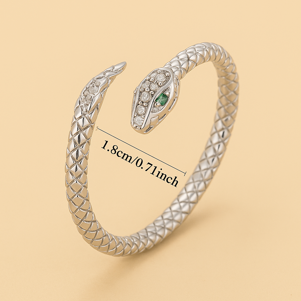 Offener Vintage-Ring in Schlangenform mit Zirkonia-Imitat