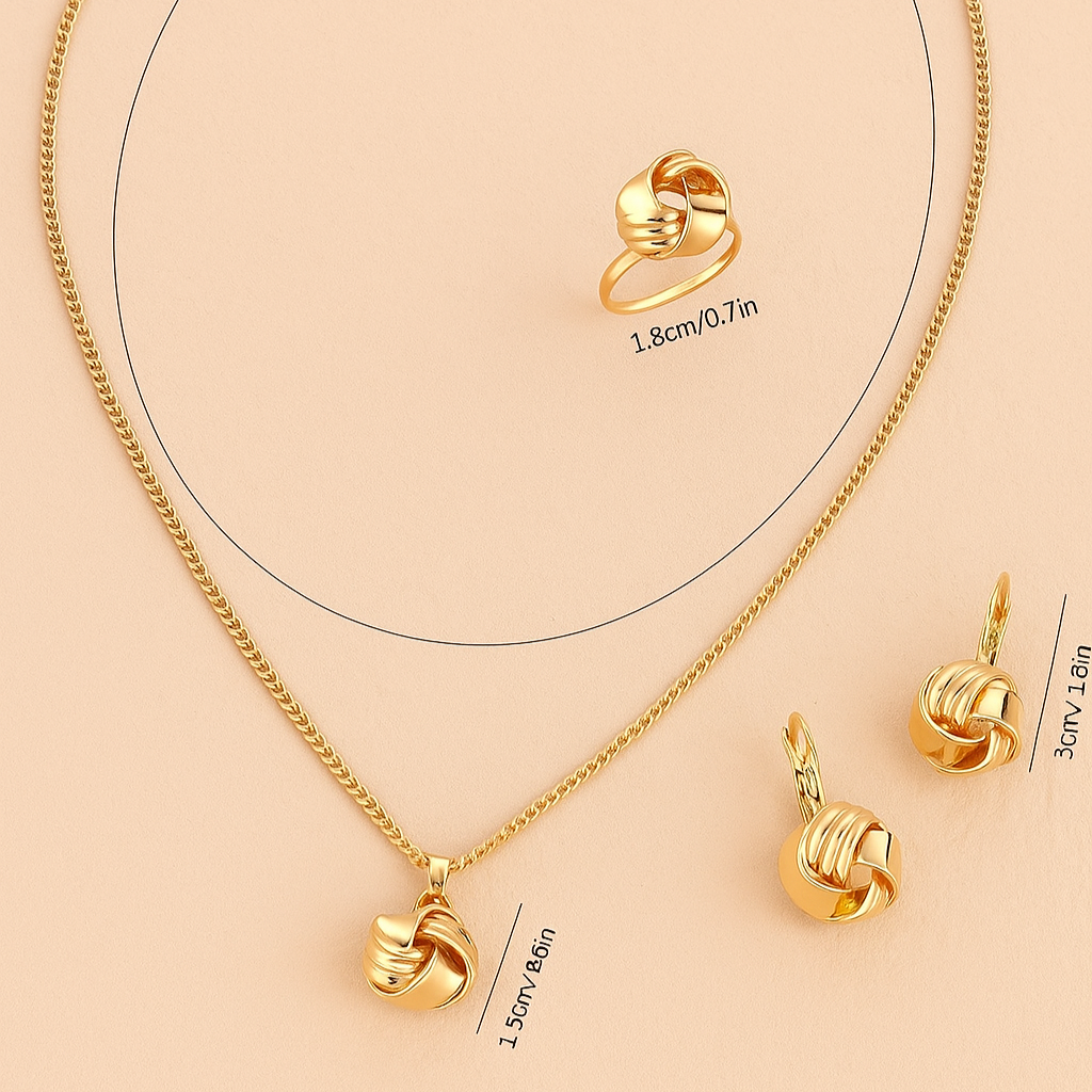 3-teiliges Retro-Rosen-Schmuckset