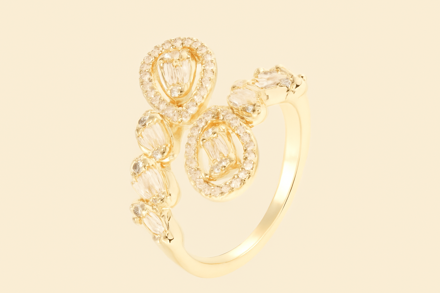 Tropfenförmiger Kupferring mit synthetischem Zirkoniumdioxid