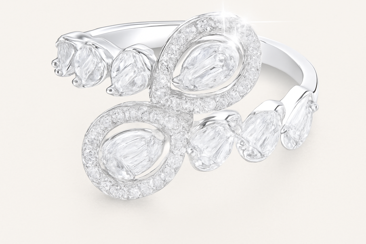 Tropfenförmiger Kupferring mit synthetischem Zirkoniumdioxid