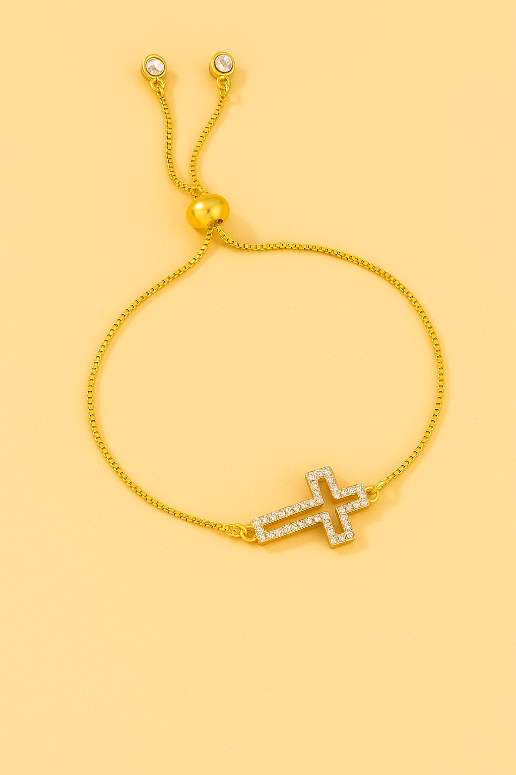 Verziertes Strass-Kreuz-Armband - für Frauen