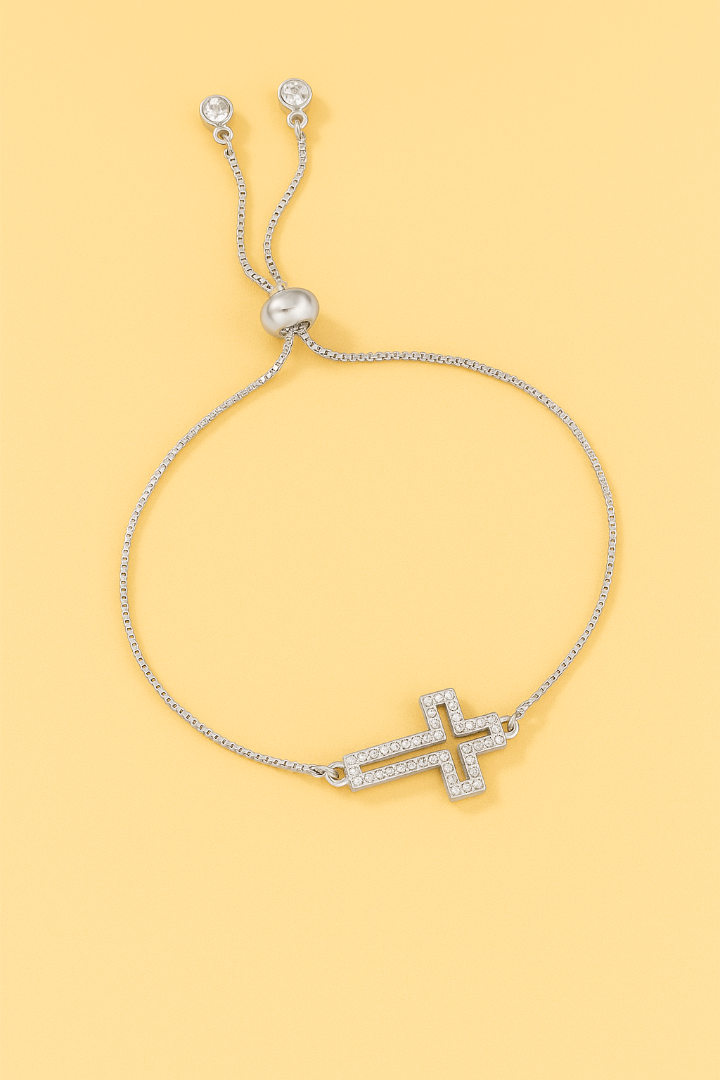 Verziertes Strass-Kreuz-Armband - für Frauen