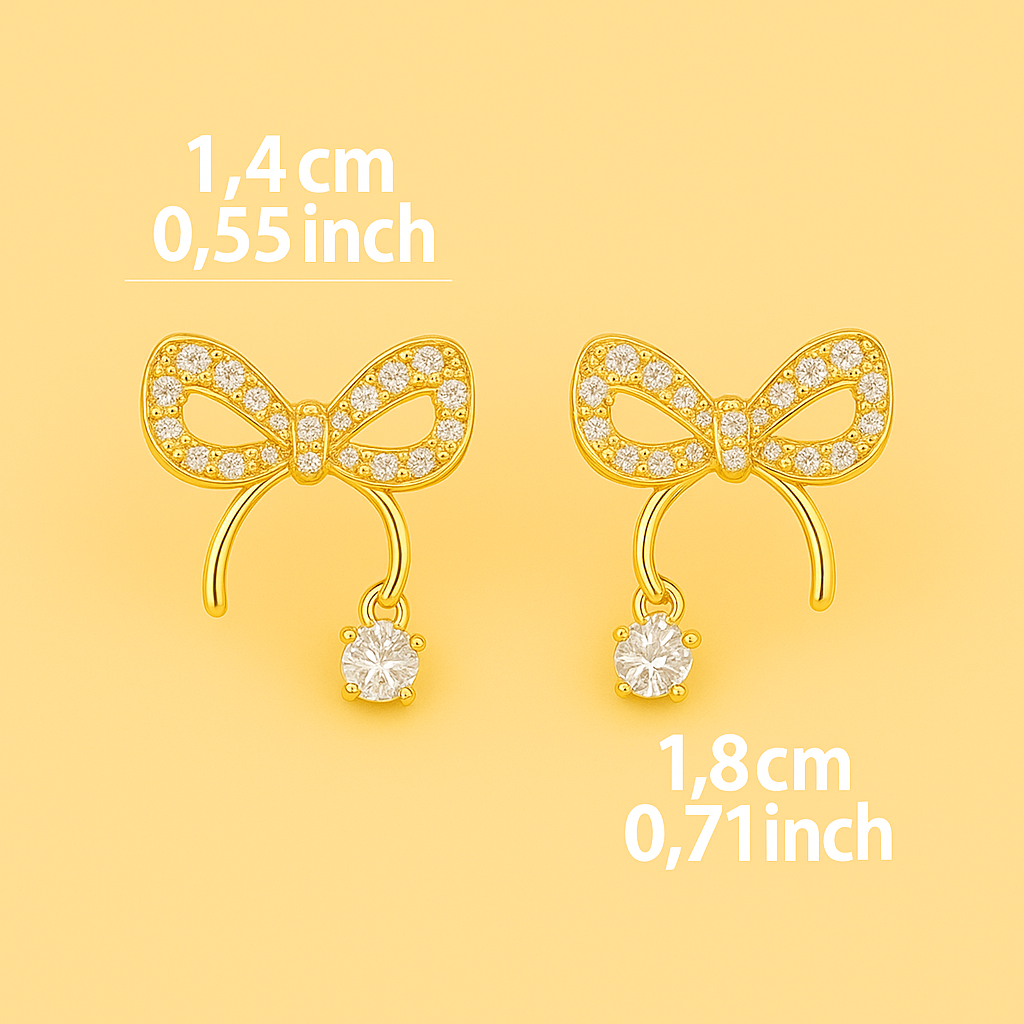 Elegante Schmetterling Schleife Kristall Ohrringe für Frauen