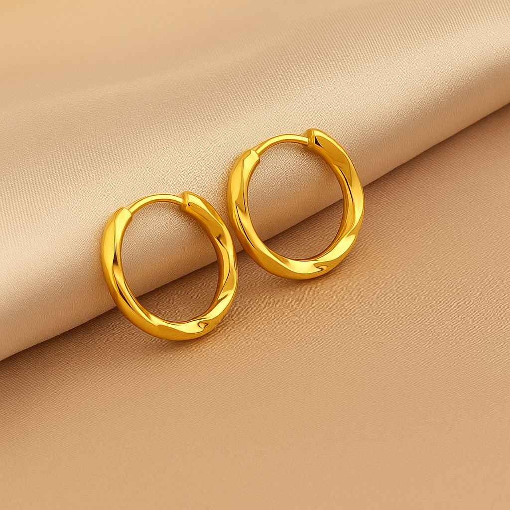 Ina Eleganter vergoldeter Creolenohrring