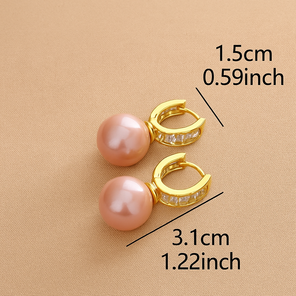 Schicke Hoop-Ohrringe mit rosa Perle