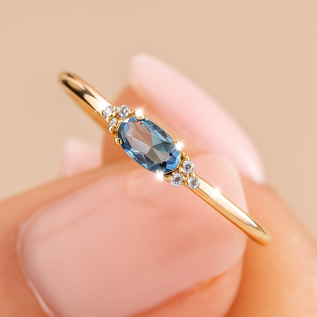 Claire Minimalistischer mehrfarbiger Inlay-Ring