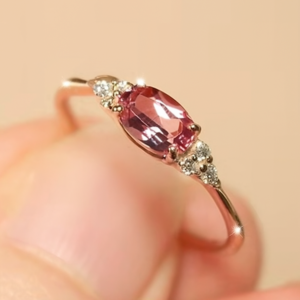 Claire Minimalistischer mehrfarbiger Inlay-Ring