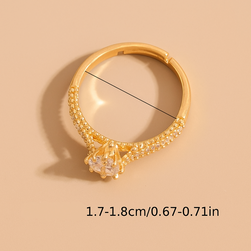 Eleganter Kupferring - Retro-Design mit funkelnden Zirkonia