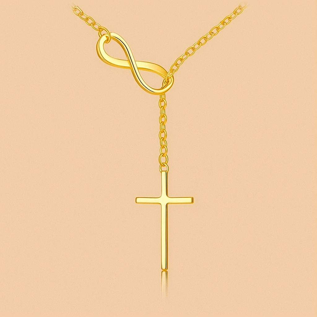 Infinity Cross Halskette - Chic Gold Symbol Schmuck