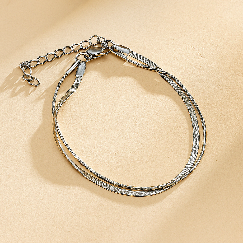 Doppellagiges Schlangenknochen-Kettenarmband