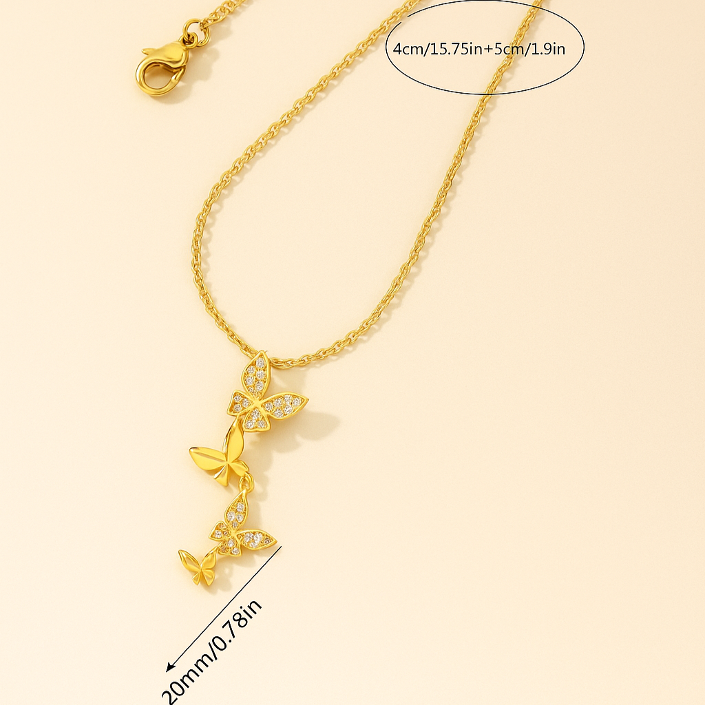 Luxuriöser verbindender Schmetterlingsanhänger für Frauen Halskette