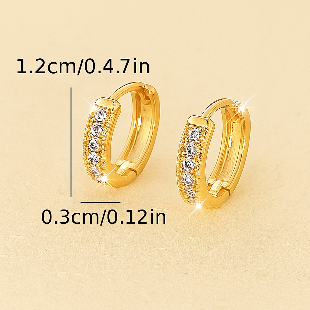 Zeah Elegante Creolen mit funkelnden Zirkonia
