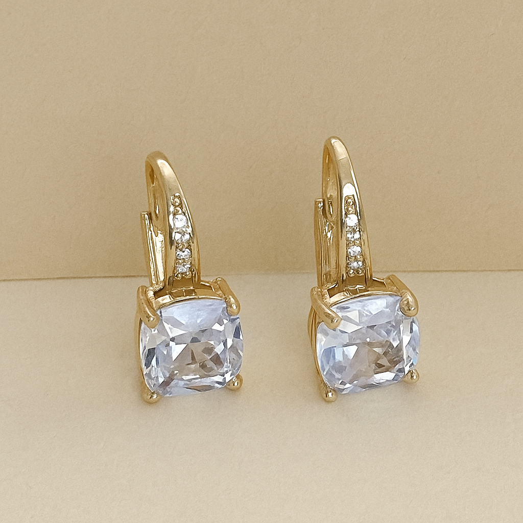 Elegante Tropfen- und Ohrringe - Kupfer mit synthetischen Zirkonia