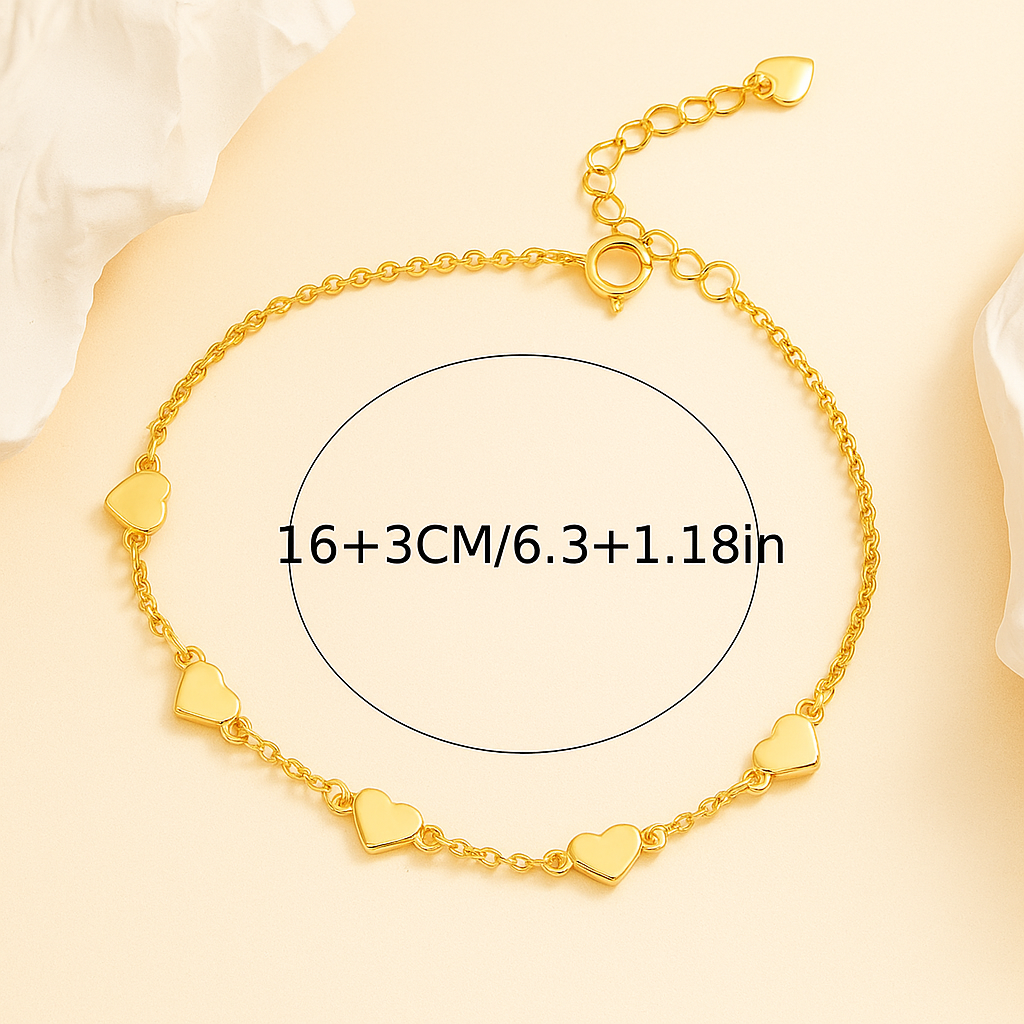 Minimalistisches plattiertes Armband mit Herzanhänger