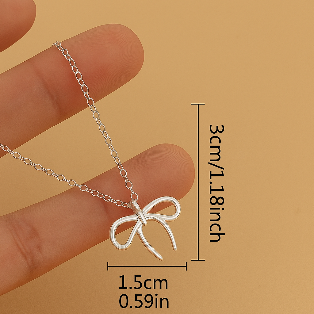 Elegante minimalistische Anhänger-Halskette mit Schleife und Knoten