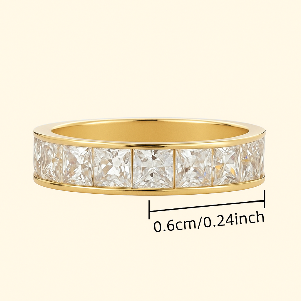 Eternal Wide Band Ring für Frauen - Cubic Zirkoniumdioxid