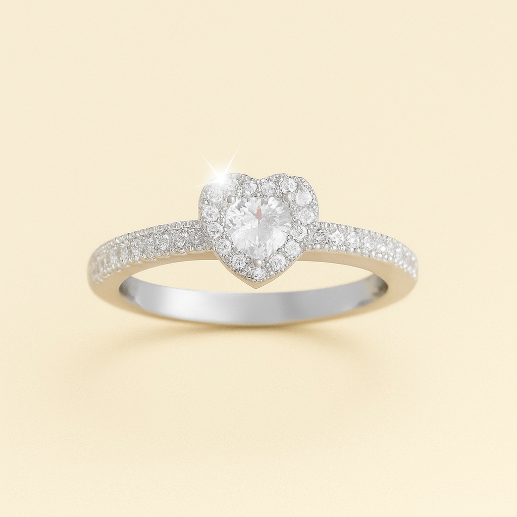 Luxuriöser herzförmiger Ring mit kubischem Zirkon - Women's Promise