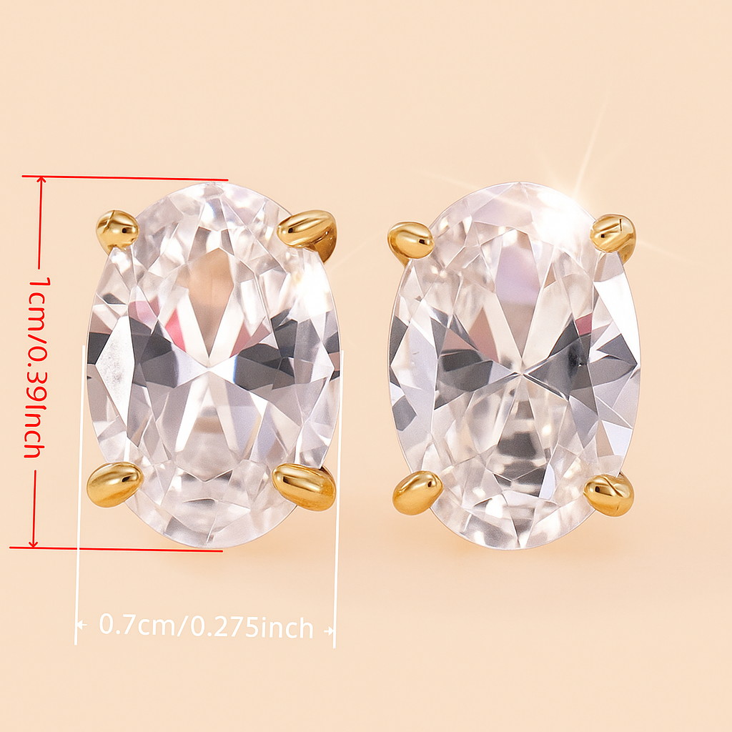 Kleiner vierzackiger ovaler synthetischer Zirkon