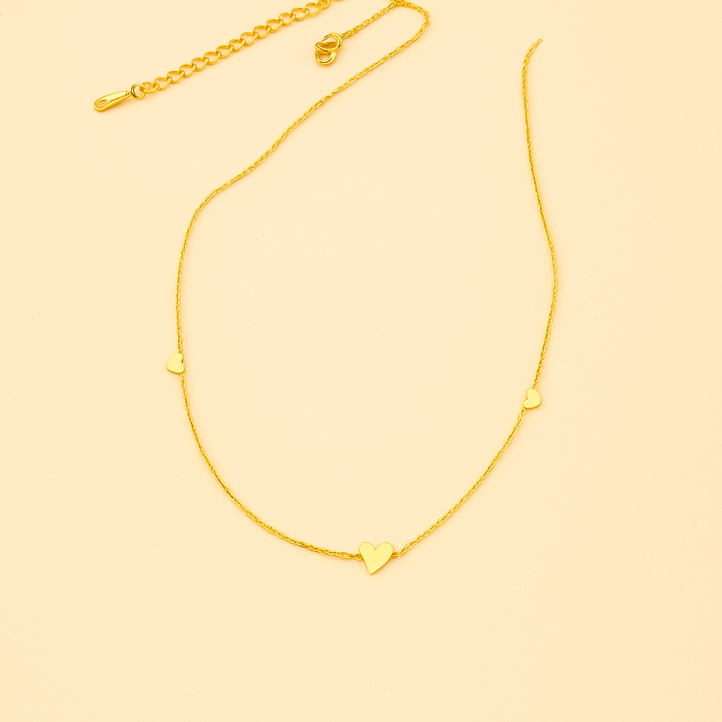 Soul Knot Boho Chic Herz Halskette in Golden Shine