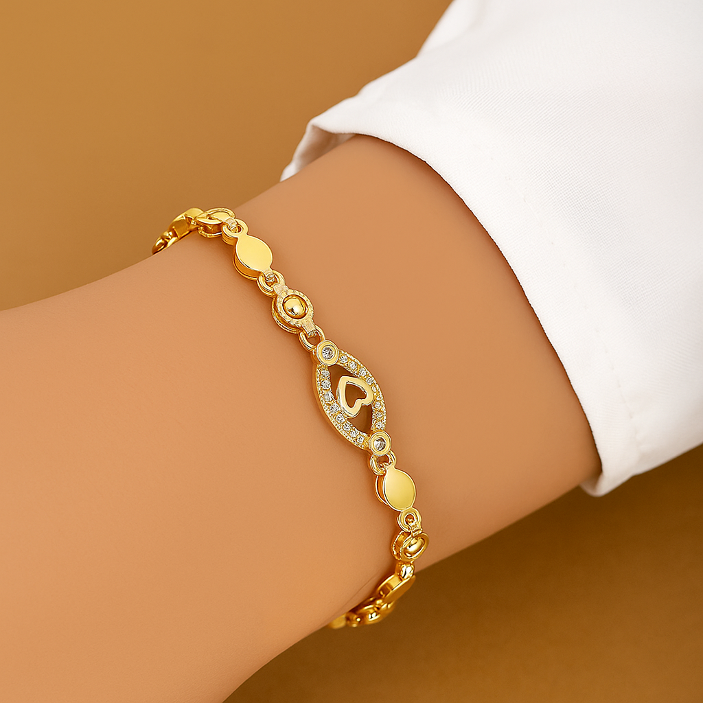 Cubic Zirconia Herz & Blatt Armband für Frauen