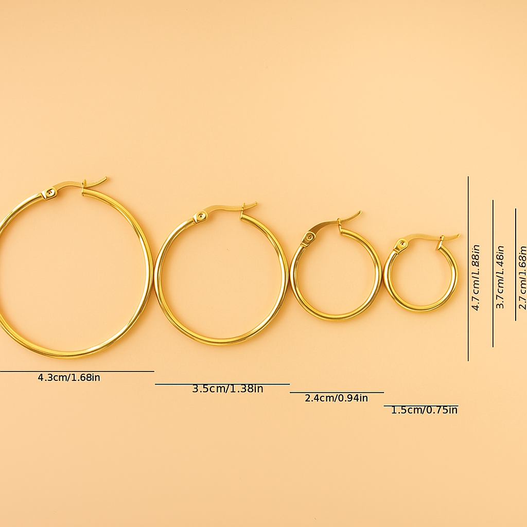 Goldenes Ohrring-Set - 4 Paar für Frauen