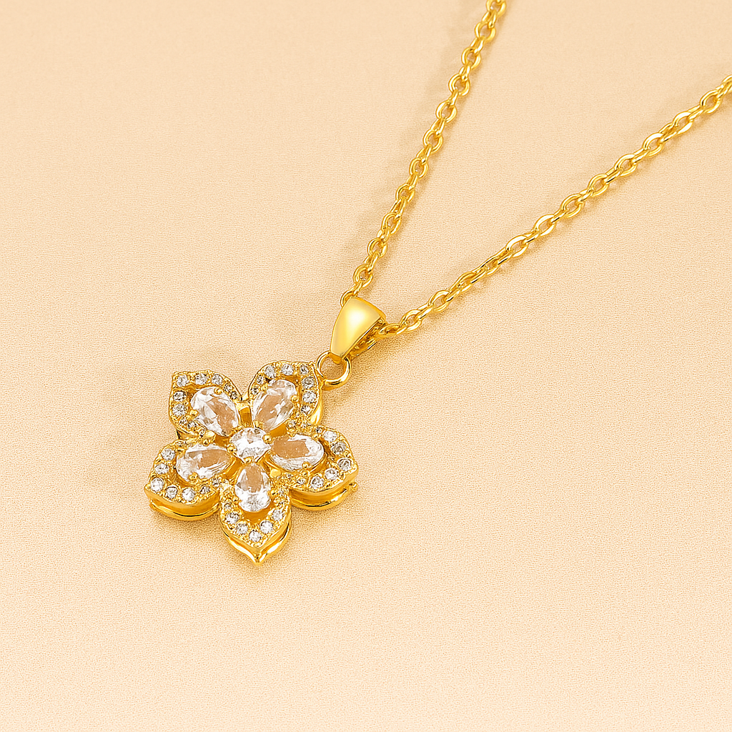 Elegante drehbare Kirschblüten-Anhänger-Halskette