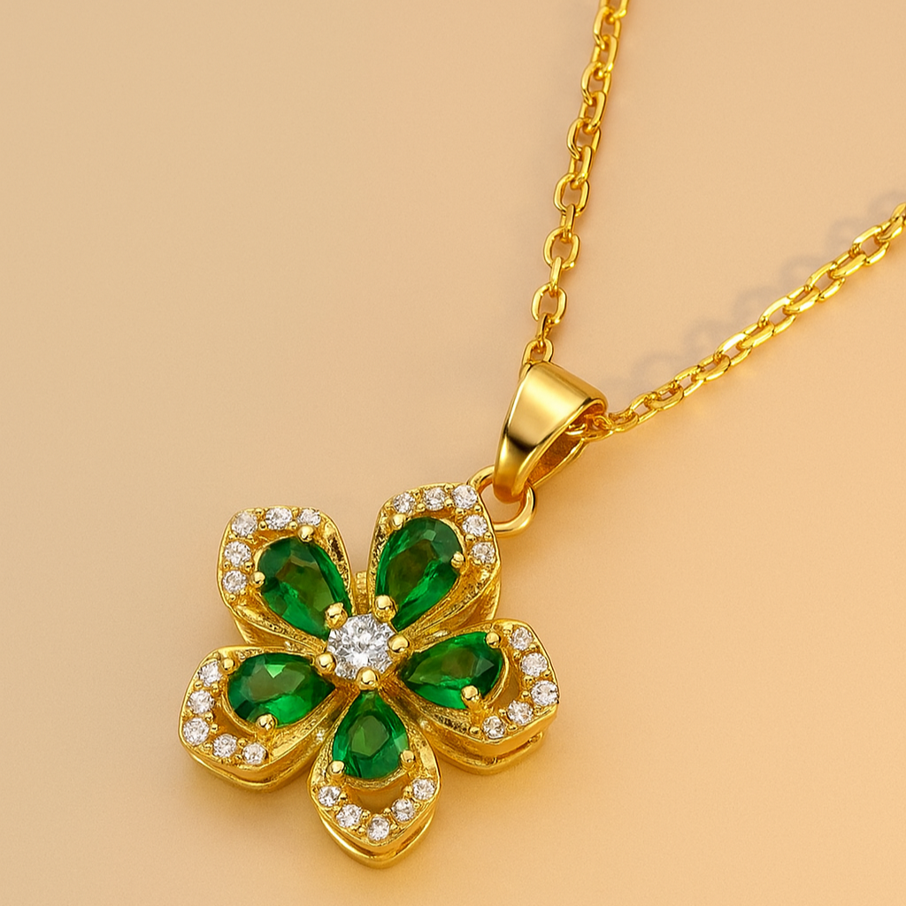 Elegante drehbare Kirschblüten-Anhänger-Halskette