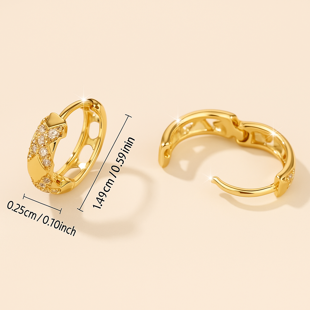 Elegante böhmische Kreuz-Ohrringe mit funkelnden Zirkonias