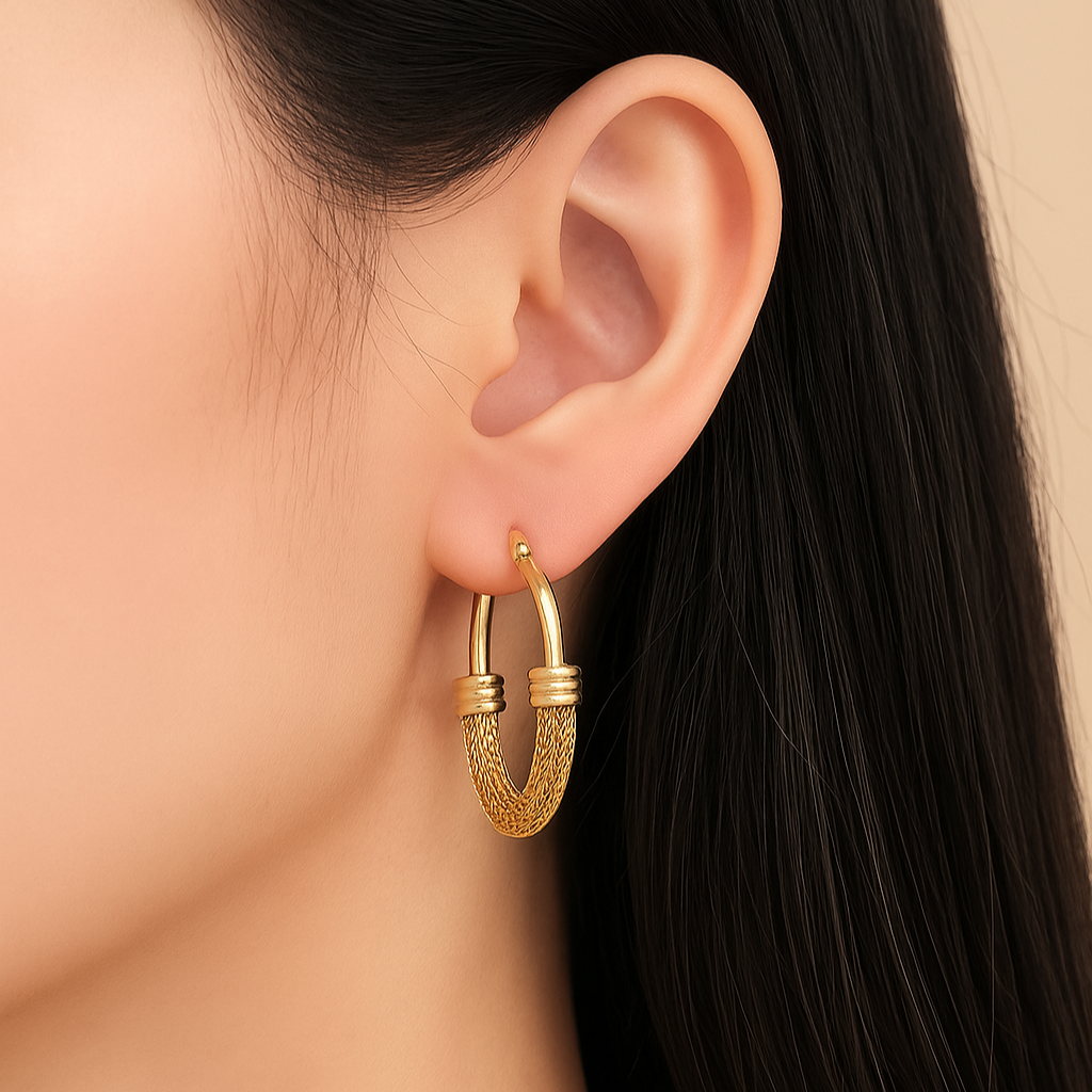 3er-Set: Mesh-Reisähren-Ohrringe für Damen