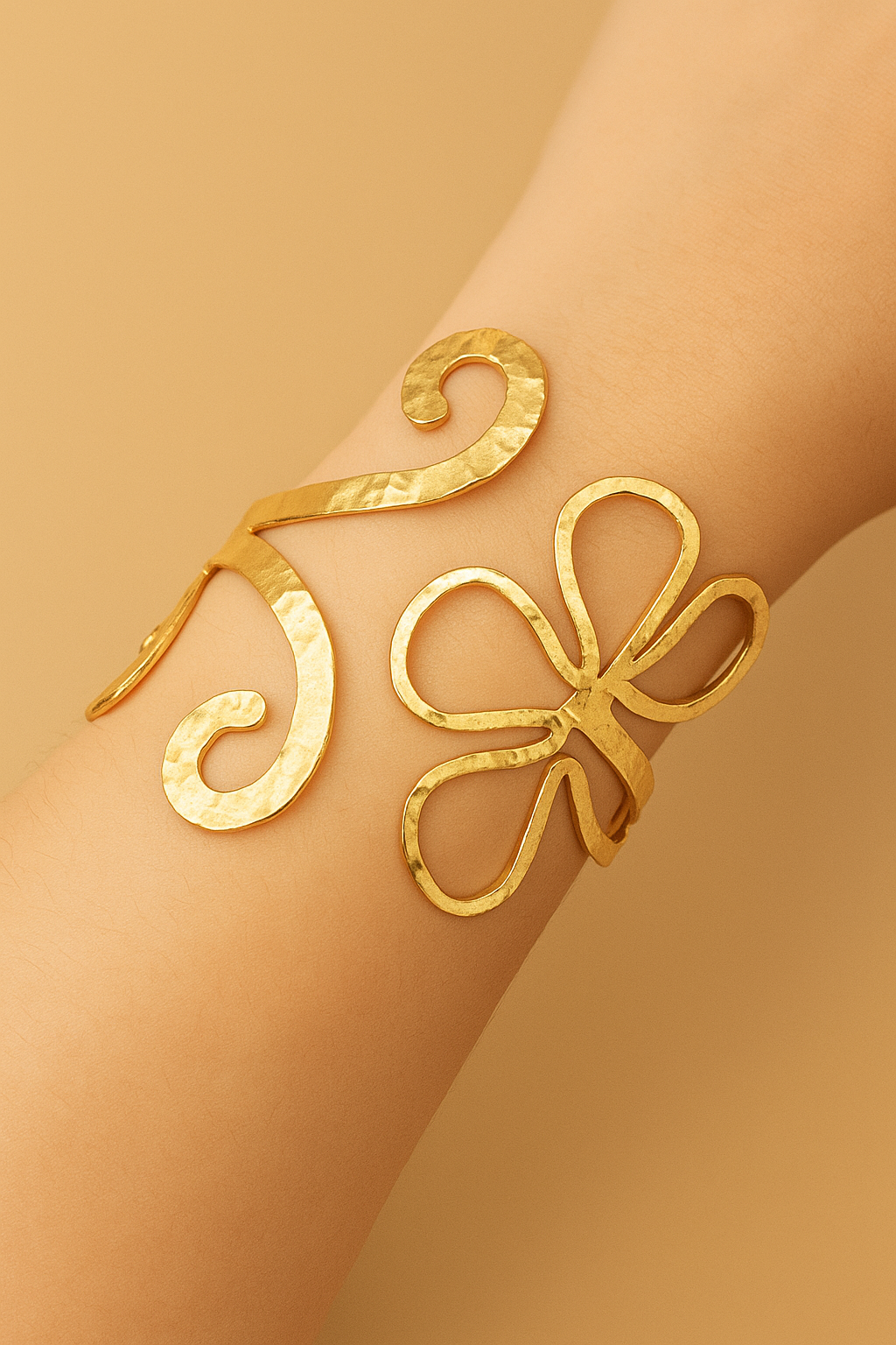Geometrische Blumen verstellbares Armband & Ring-Set Schmuck